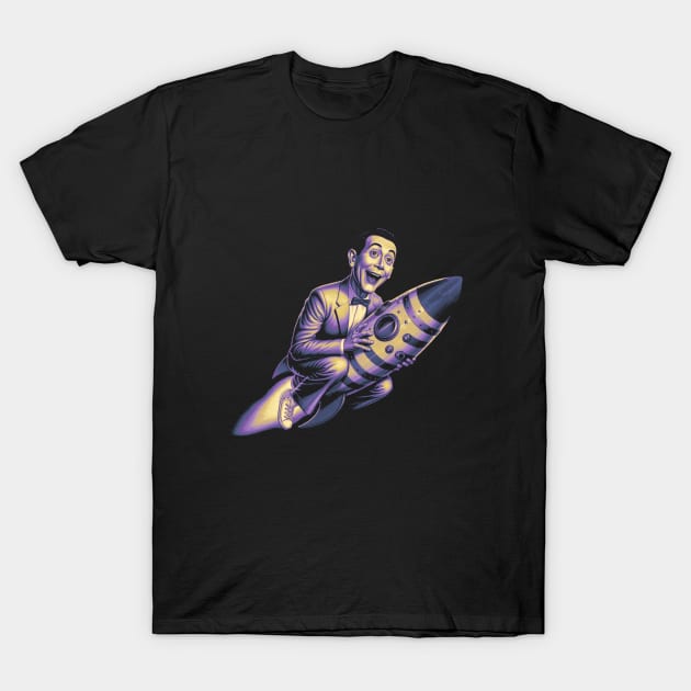 Funny Peewee Herman Rocket T-Shirt by Oges Rawon